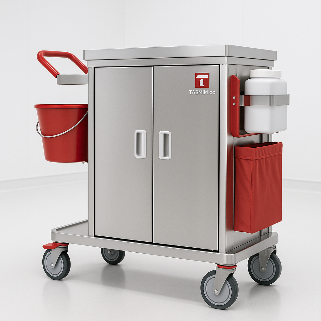 ترولی نظافت، قهرمان پنهان صنعت! چگونه با یک ترولی ساده، کارایی تجهیزات وکیوم صنعتی را متحول کنیم؟ 4 انواع ترولی نظافت شرکت تصمیم وکیوم