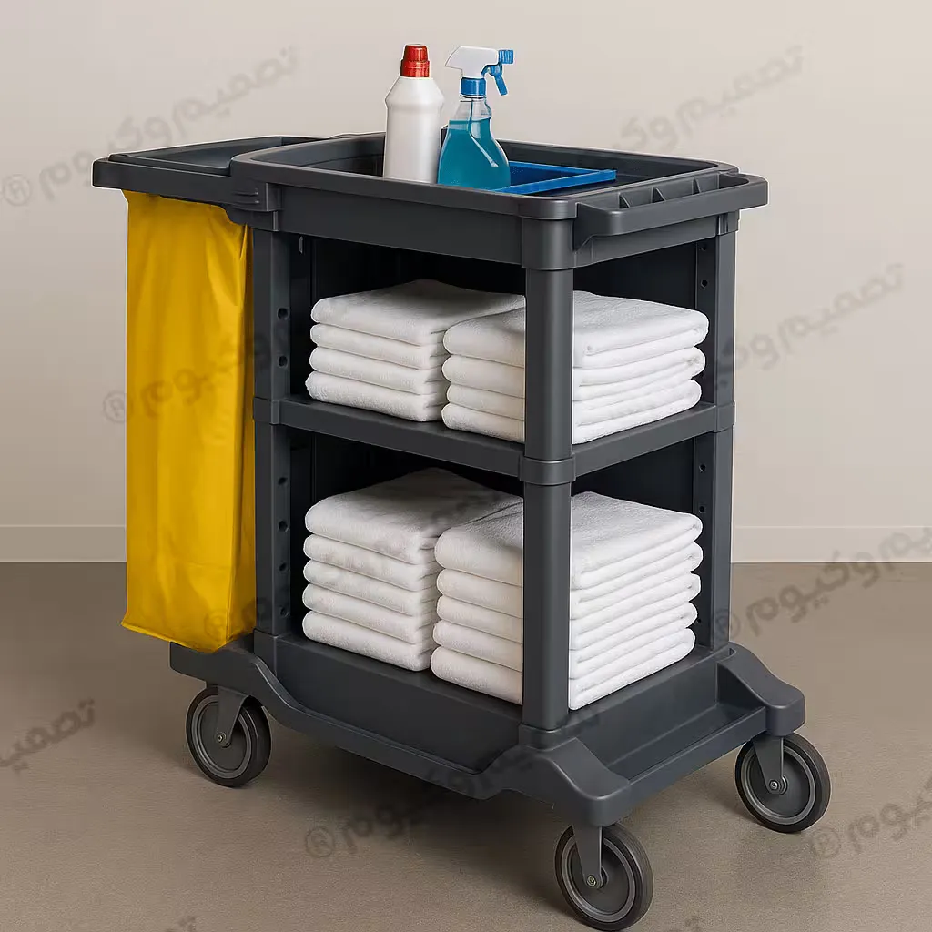 ترولی نظافت، قهرمان پنهان صنعت! چگونه با یک ترولی ساده، کارایی تجهیزات وکیوم صنعتی را متحول کنیم؟ 6 ترولی هتلی