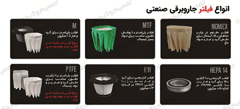 انواع فیلترهای جاروبرقی صنعتی 