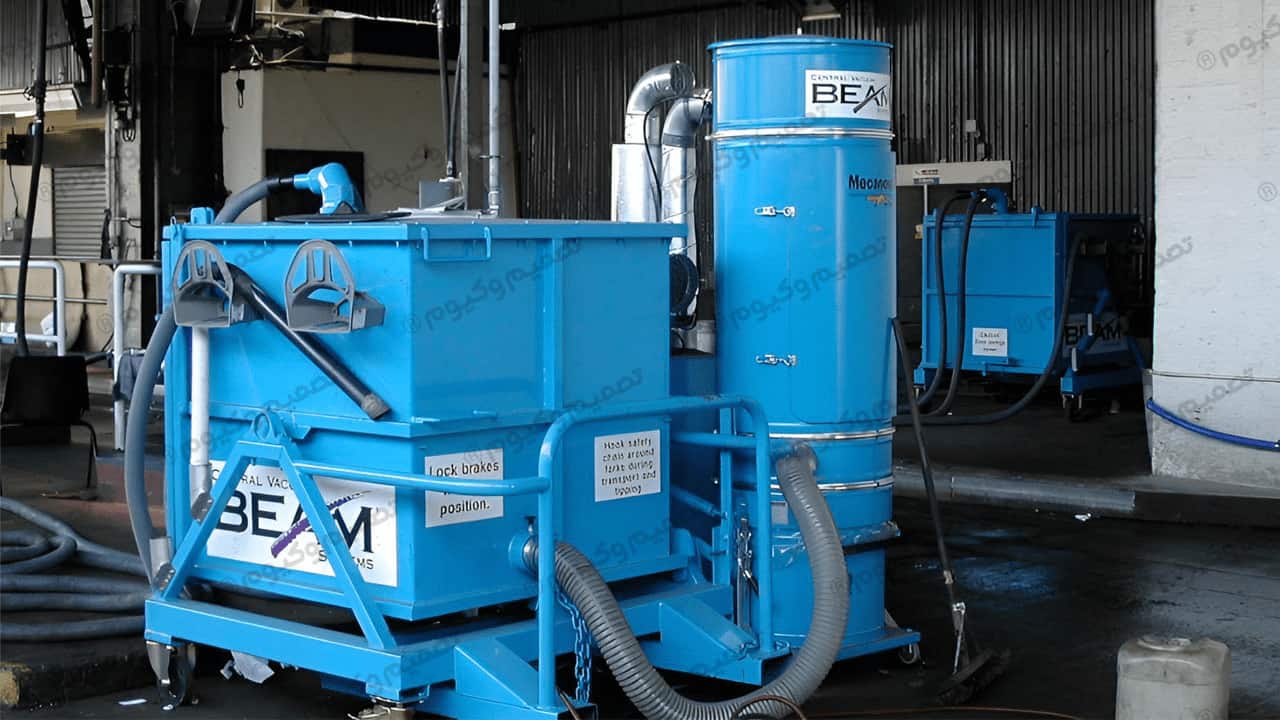 نظافت حرفه‌ای سوله‌های بزرگ با مکنده مرکزی صنعتی؛ به‌جای چند جاروبرقی جداگانه